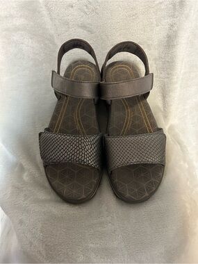 Joya Bronze Textured Strap Comfort Sandals